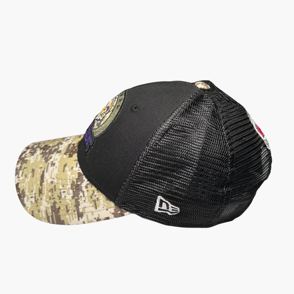 New Era Minnesota Vikings Hat Mens OSFM Black Camo Salute to Service Snapback - Picture 3 of 8